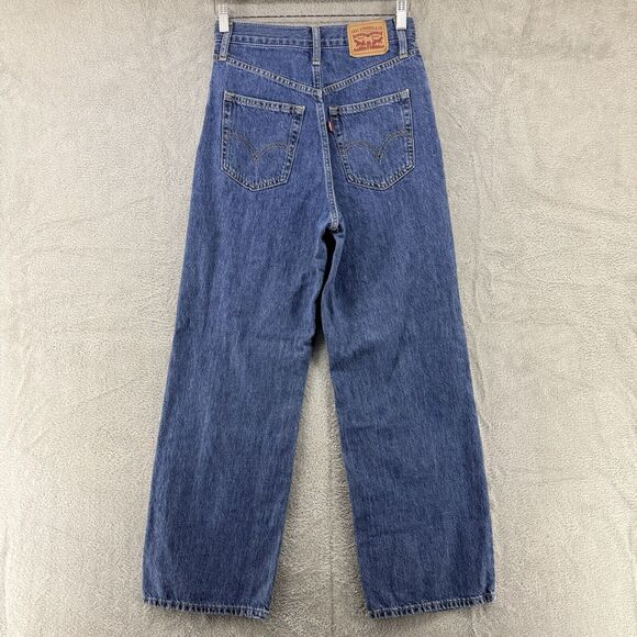 Levis Jeans Women 26 Blue Medium Wash High Waisted Straight Festival - Picture 6 of 16